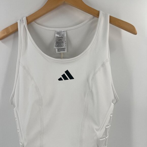 Adidas Men Large White Integrated Padded Sleeveless Compression Protective Tank - Picture 2 of 12
